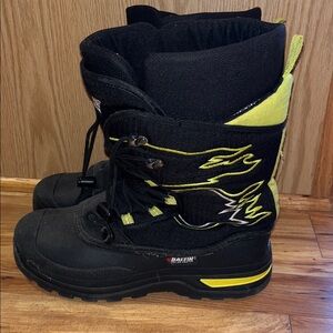 Baffin Polar Proven Flame Junior Size 7 boys’ bungee waterproof black snow boots